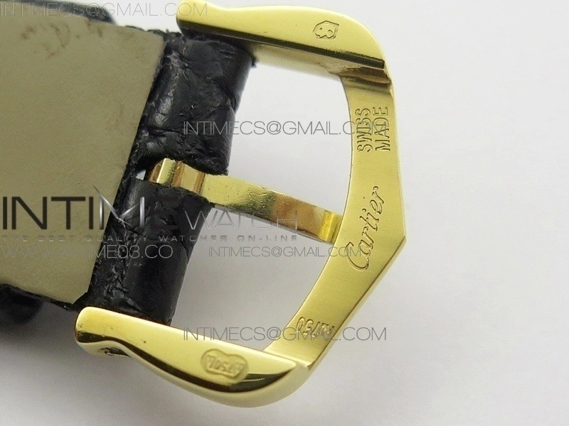 Ronde Solo de Cartier 29.5mm YG K11 1:1 Best Edition White Dial on Black Croco Leather Strap Ronda Quartz